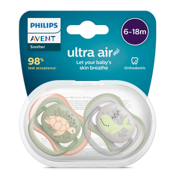 Philips Avent Pacifier Ultra Air |Lets Your BabyS Skin Breathe | Orthodontic & Bpa Free |2 Pack |618M | Scf085/60