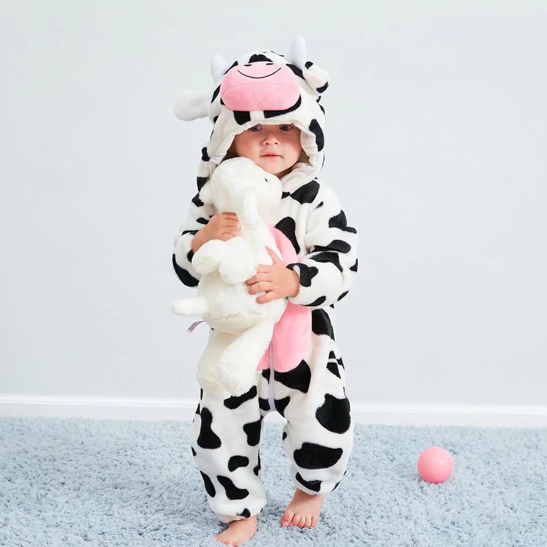 Qiaoniuniu Halloween Baby Cow Costumes Toddler Outfit Infants Cosplay Romper 6-12 Months