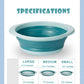 Orizzp 3-Pack Collapsible Wash Basin Set, Baby Kids Wash Basin Dish Tub For Travel Home, 3 Different Sizes Set Space Saving Blue