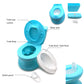 Httmt- Blue Portable Toddler Potty Training Toilet W/Flushing Sound Baby Chair Seat Kid (Center Push Flushing) [P/N: Et-Baby004-