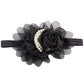 Lddcx Lovely Rhinestone Unusual Angel Girls Baby Pearl Flowers Hairband Headbands (Black)