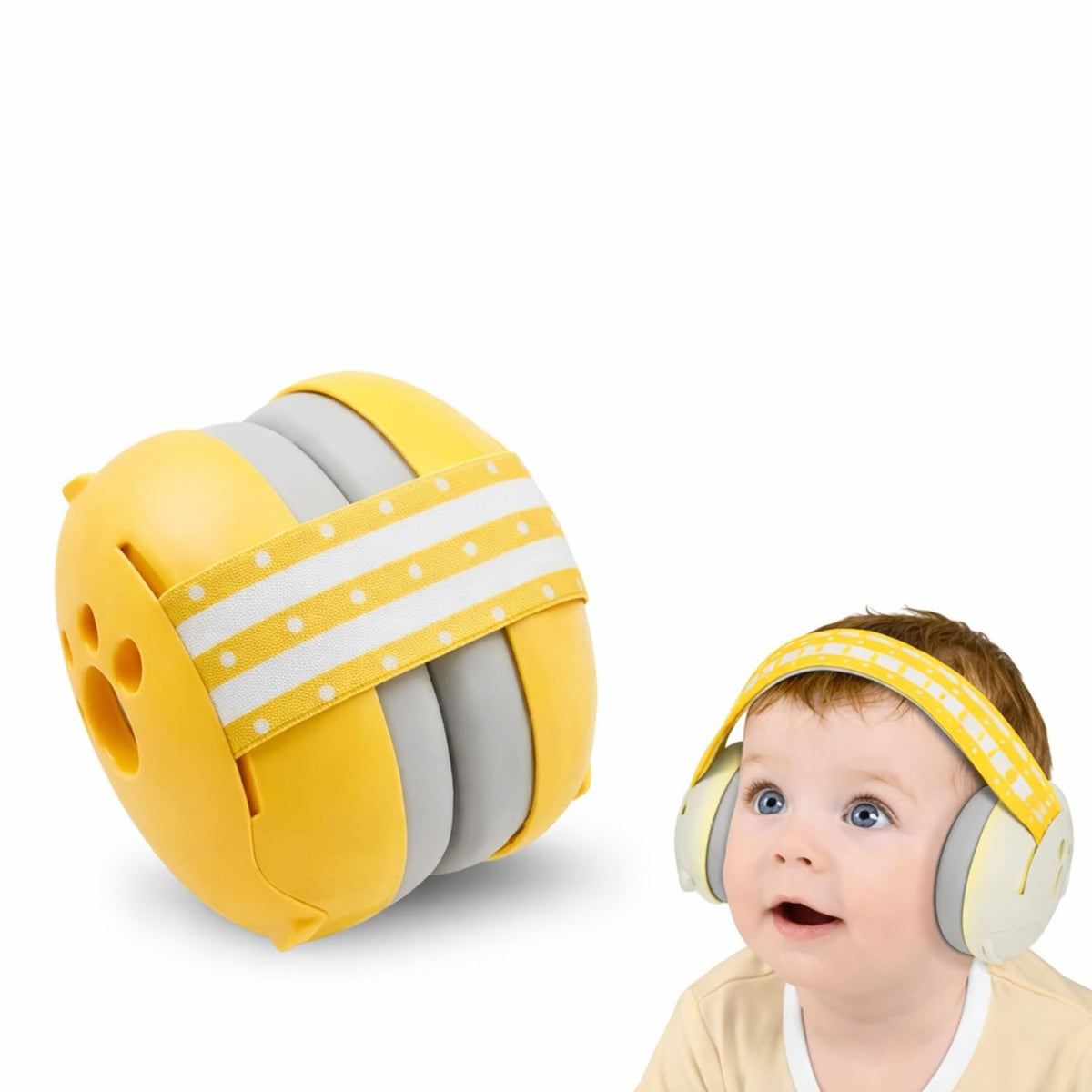 Yomauiyee Baby Hearing Protection Earmuffs (048 Months) | Passive Noise Reduction | NonElectronic | Travel Essentials With Car