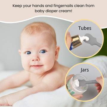2 Pack Baby Diaper Cream Brush, Diaper Cream Spatula Applicator Silicone Baby Butt Paste Spatula For Babies, Newborn (Gray, Whit