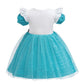 Dressy Daisy Tulle Dress For Toddler Girls Halloween Fancy Party Costume Summer Outfits Size 4T Blue, Style 24