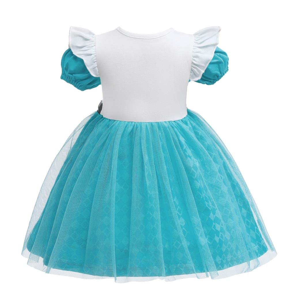Dressy Daisy Tulle Dress For Toddler Girls Halloween Fancy Party Costume Summer Outfits Size 4T Blue, Style 24