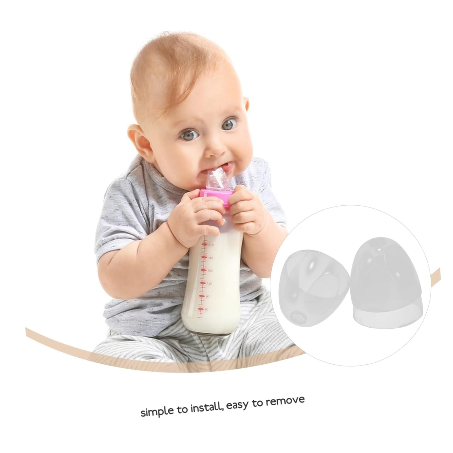 Ifundom Plastic Baby Bottle Lids Replacement 3Pcs Bottle Caps Feeding Bottles Caps Set