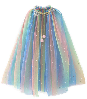 Fkkfyy Girl Cape Cloak Dresses Coat Matching Princess Wedding Birthday Party Halloween Star Sequins Summer Cape Cloaks Costumes