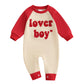 Ursobutegl Newborn Baby Boy Romper Jumpsuit Lover Boy Letter Embroidery Long Sleeve Bodysuit Sweatshirt Valentines Day Outfit (R