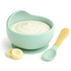 NOWFLY Baby Feeding Bowl & Spoon Set | Silicone Suction Bowl for Baby Food | BPAFree Baby Bowl and Spoon Set | (Green)