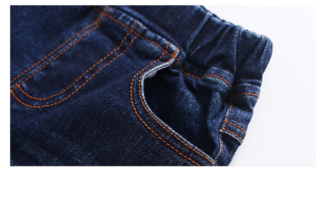 Kidscool Space Baby Girl Boy Jeans,Little Kid Elastic Waist Ripped Denim Pants,Blue,6-12 Months