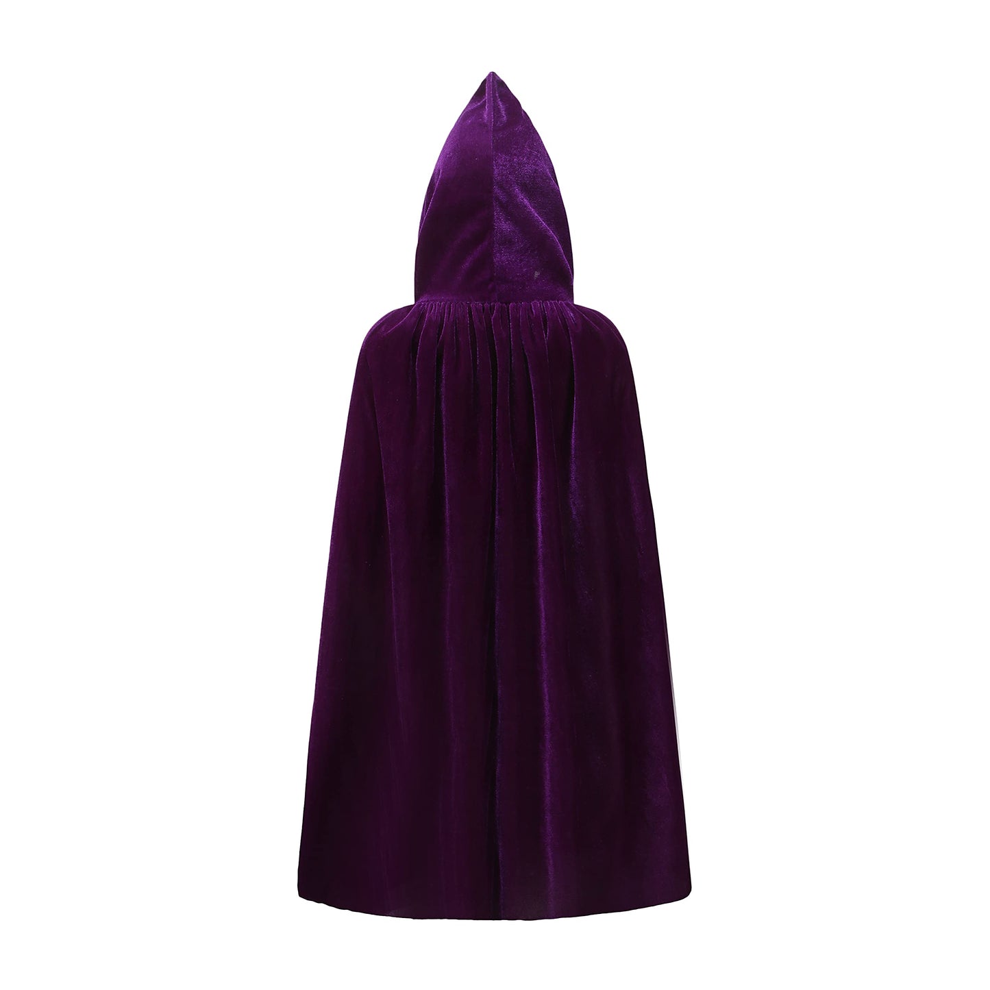 Knelor Kids Hooded Velvet Cloak Robe Halloween Cosutme Cape Fancy Cosplay Costumes 3 To 16 Years (L/Age 8-16, Purple)