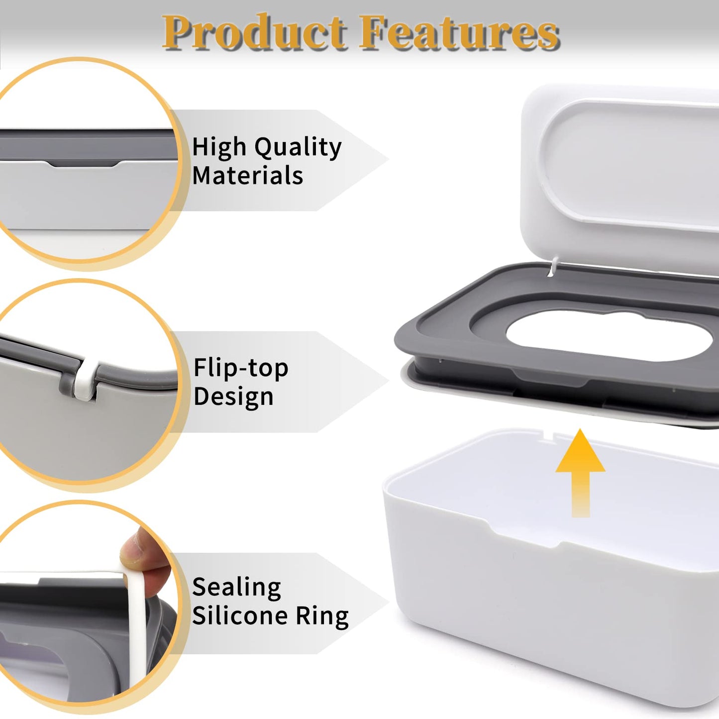 2Pcs Baby Wipes Dispenser, Diaper Wipe Holder With Lid, Refillable Wipes Case Container With Sealing Design, Flushable Wipes Pou