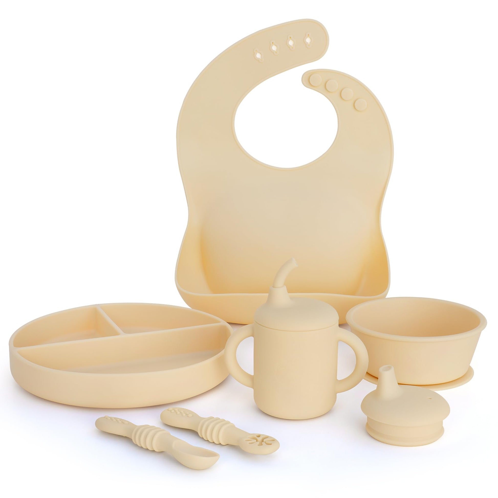 Little Loon Baby Feeding Essentials: Baby Led Weaning Supplies with Baby Plates, Silicone Bibs, Baby Spoons, Sippy Cups, Toddler
