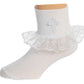 Tiptop Girls White Baptism First Communion Or Christening Socks With Cross Size 6-12 Months