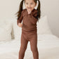 Vaenait Kids Toddler Long Sleeve Sleepwear Pajamas 2Pcs Set Modal Brown 2Xl