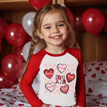Valentine'S Day Shirt For Girls Heart Candy Design Tops Cutie Loved Sweetheart T-Shirt Toddle Baby Tees 2T