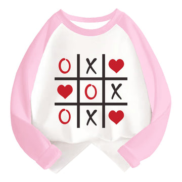 Boys Valentines Day Shirt Toddler Girls 3T Xo Xo Heart Long Sleeve Raglan Little Kids Shirts For Valentines Pink Tops