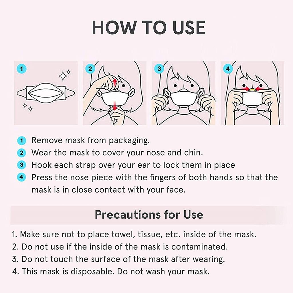 KF94 Kids Disposable Face Mask, White 20 Pack, Breathable Mask with Soft Ear Band for 4Y-12Y Boys and Girls - Good Manner