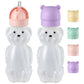 Upgraded 2 Pack Honey Bear Straw Cups for Baby, Toddler - Flip Top, Spill-Proof & Anti-pullout & Pop-up Straw Design - 8 OZ Sque