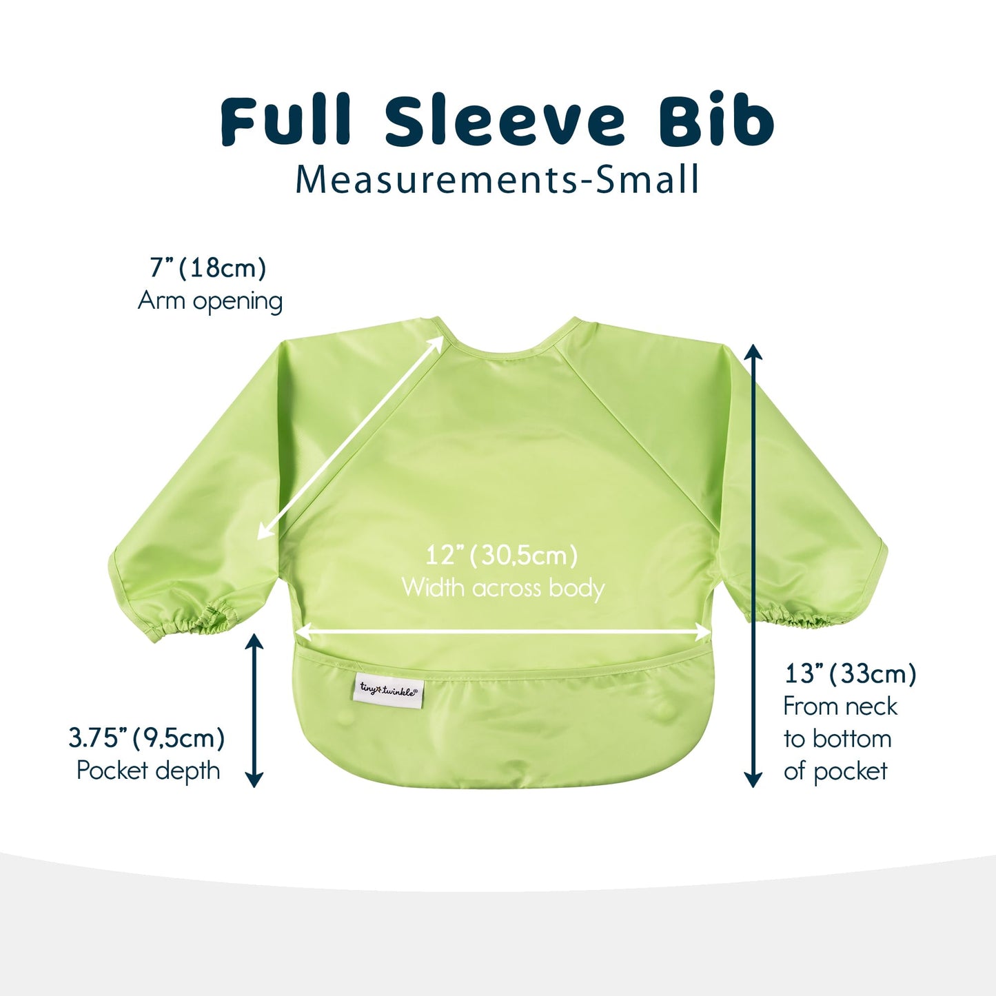 Tiny Twinkle Mess Proof Baby Bib, 2 Pack Long Sleeve Bib Outfit, Waterproof Bibs For Toddlers, Machine Washable, Tug Proof (Rain