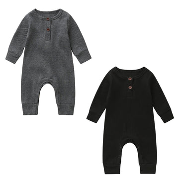 Iddolaka 2 Pack Newborn Baby Boy Girl Long Sleeve Romper Jumpsuit Bodysuit One Piece Coverall Fall Winter Clothes(G-Long Sleeve