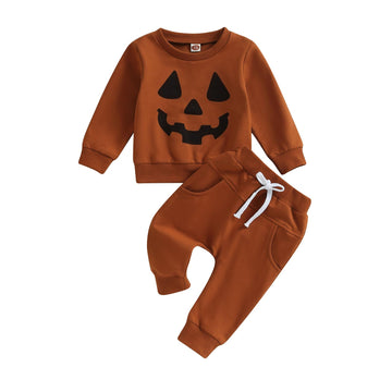 Liomengzi Infant Baby Boy Halloween Pants Outfits Long Sleeve Shirts Pumpkin Sweatshirt Pants Infant Boys Fall Winter Clothes Se
