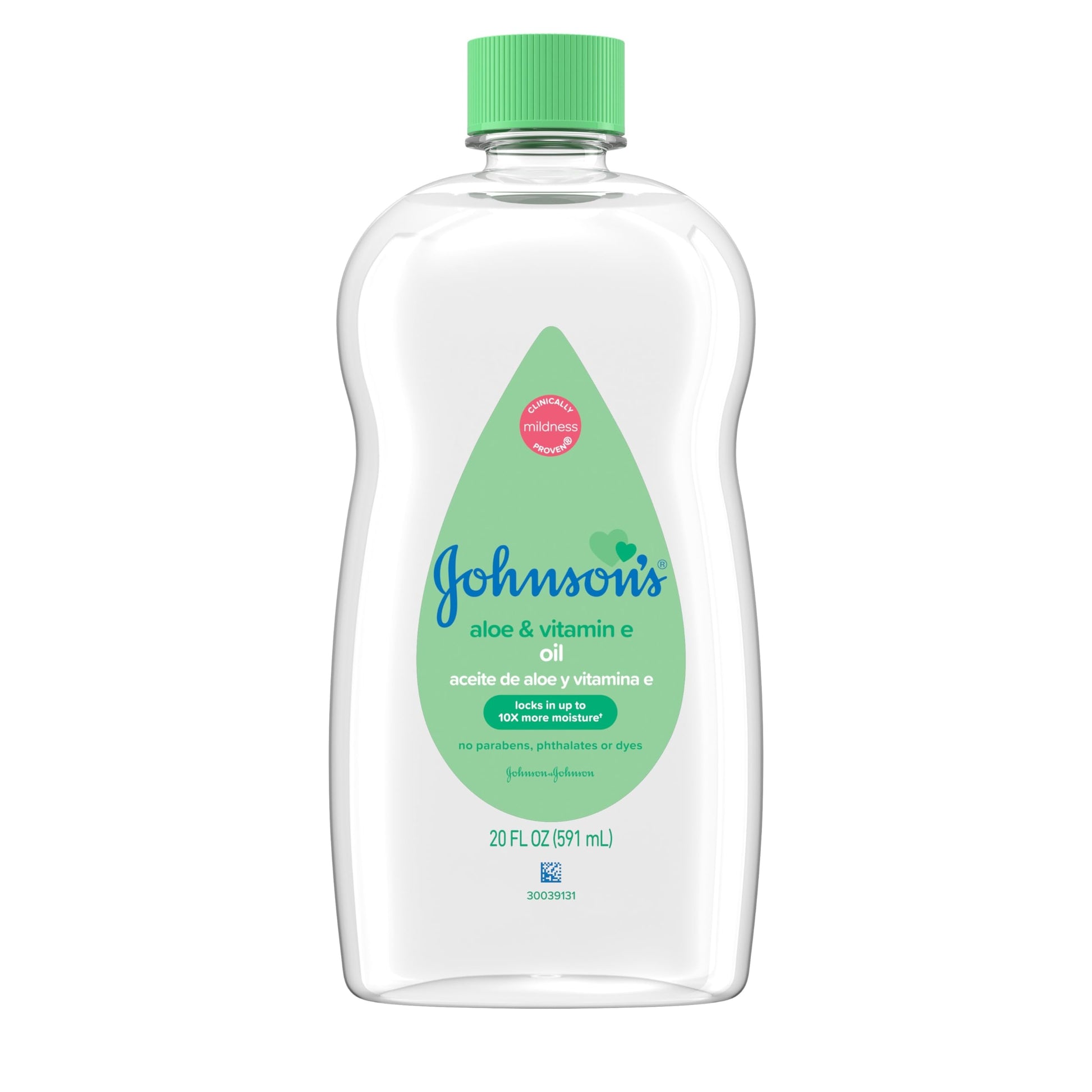 Johnson'S Baby Oil, Mineral Oil Enriched With Aloe Vera And Vitamin E To Prevent Moisture Loss, Hypoallergenic, 20 Fl. Oz (Pack