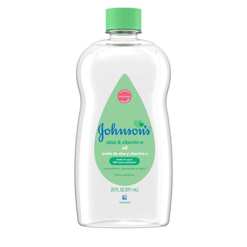 Johnson'S Baby Oil, Mineral Oil Enriched With Aloe Vera And Vitamin E To Prevent Moisture Loss, Hypoallergenic, 20 Fl. Oz (Pack