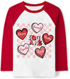 Toddler Girls T-Shirt Valentine'S Day Shirt Candy Heart Tops With Hug Me Love Sweetheart Words Baby Tees 3T