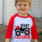 Valentines Shirts For Girls 6T Boys Valentine'S Day Monster Truck Heart Graphic Kids Tees Raglan Toddler Long Sleeve Tops Red
