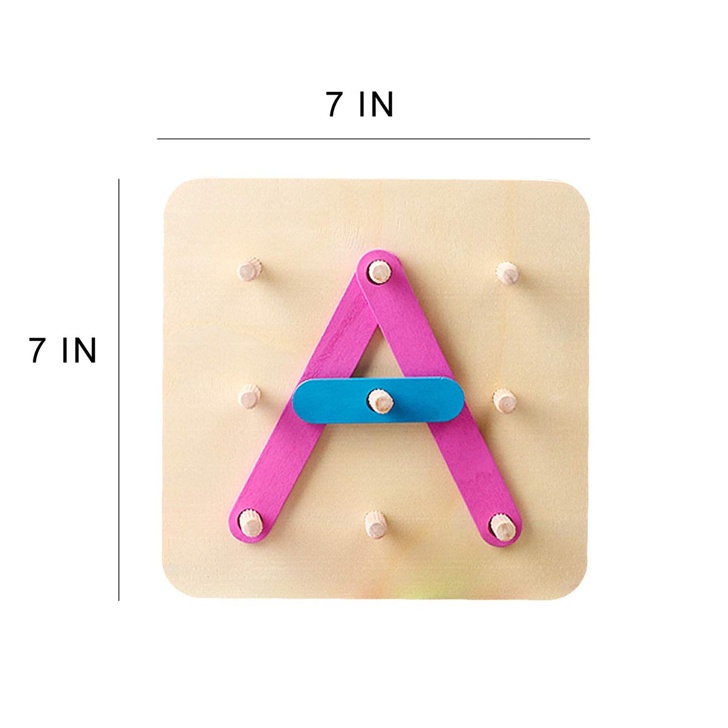 kizh Wooden Letter and Number Construction Activity Set Educational Preschool Toys Shape Color Recognition Pegboard Sorter Set B