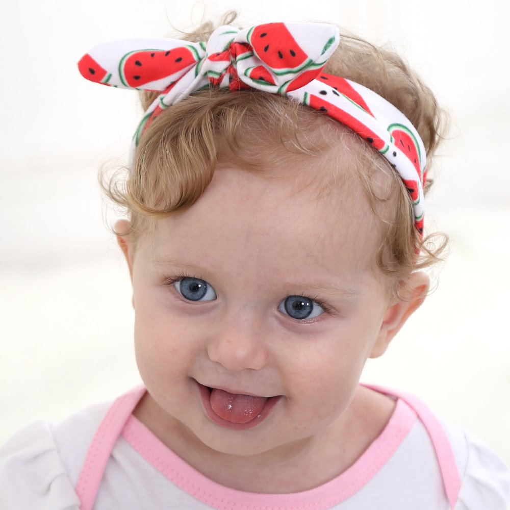Watermelon Headband Baby Girls Hair Band Fashionable Floral Bow Knot Headbands Accessory (Watermelon)
