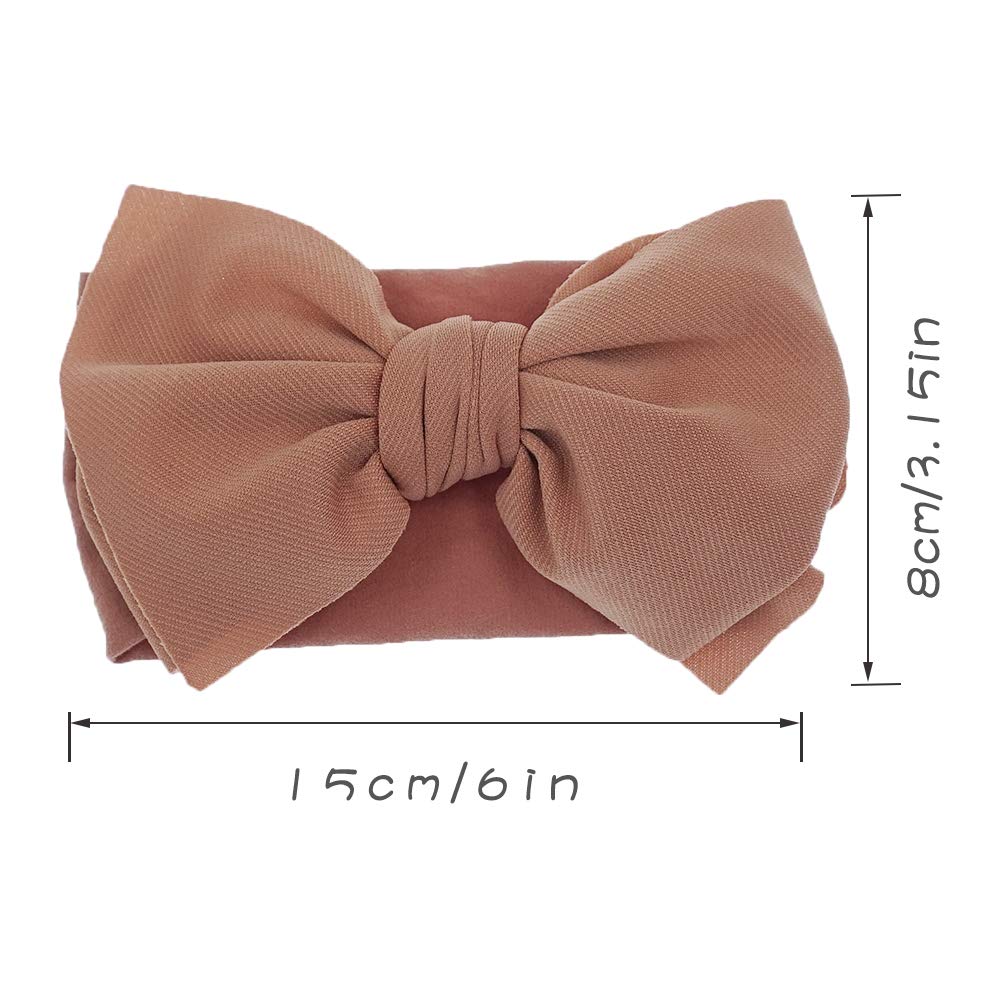 Kidocheese Hairband, Soft Nylon & Cotton, Handmade Hairbands With Bows, 5 Pack, For Baby Girls & Toddlers