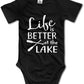 Pengshiliu Life Is Better At The Lake Baby Climbing Long Sleeve Onesie 0-6 Month Black