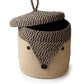 VELVET VIBE Kids Lid Baskets with Beautiful Characters  Rope Baskets for Baby Diaper, Stuffed Animal Storage (Foxx)