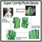 Aotleanno Plush Hands Fists Costume With Green Cape And Eye-Mask - Complete Set Of Punching Gloves Accessories For Kids - Comfor