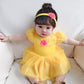 Hihcbf Baby Toddler Girls Christmas Halloween Costume Belle Princess Birthday Bodysuit Romper Tutu Dress W/Headband