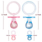 Zyflsq 24 Baby Shower Pacifiers Necklace, 30 Mini Acrylic Pacifiers Charm Gender Reveal Charm Party Favors Decorations (Pink And