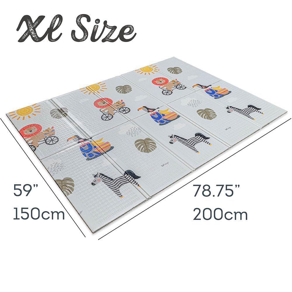 Taf Toys Extra-Large Cushioned Folded Baby Play Mat Foam Play Mat, 79' X 59' Large Baby Mat For Floor Foldable Playmats For Ba
