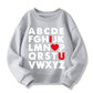 Xfsjgna Valentines Sweatshirts For Girls 6T Toddler Boys Valentine'S Day Abc I Love U Heart Graphic Shirt Kids Long Sleeve Tops