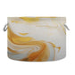 Canvas Storage Organizer Bin, Marble Yellow (1) Storage Basket Laundry Hamper with Handle for Clothes Playroom Decor, Large, 20 