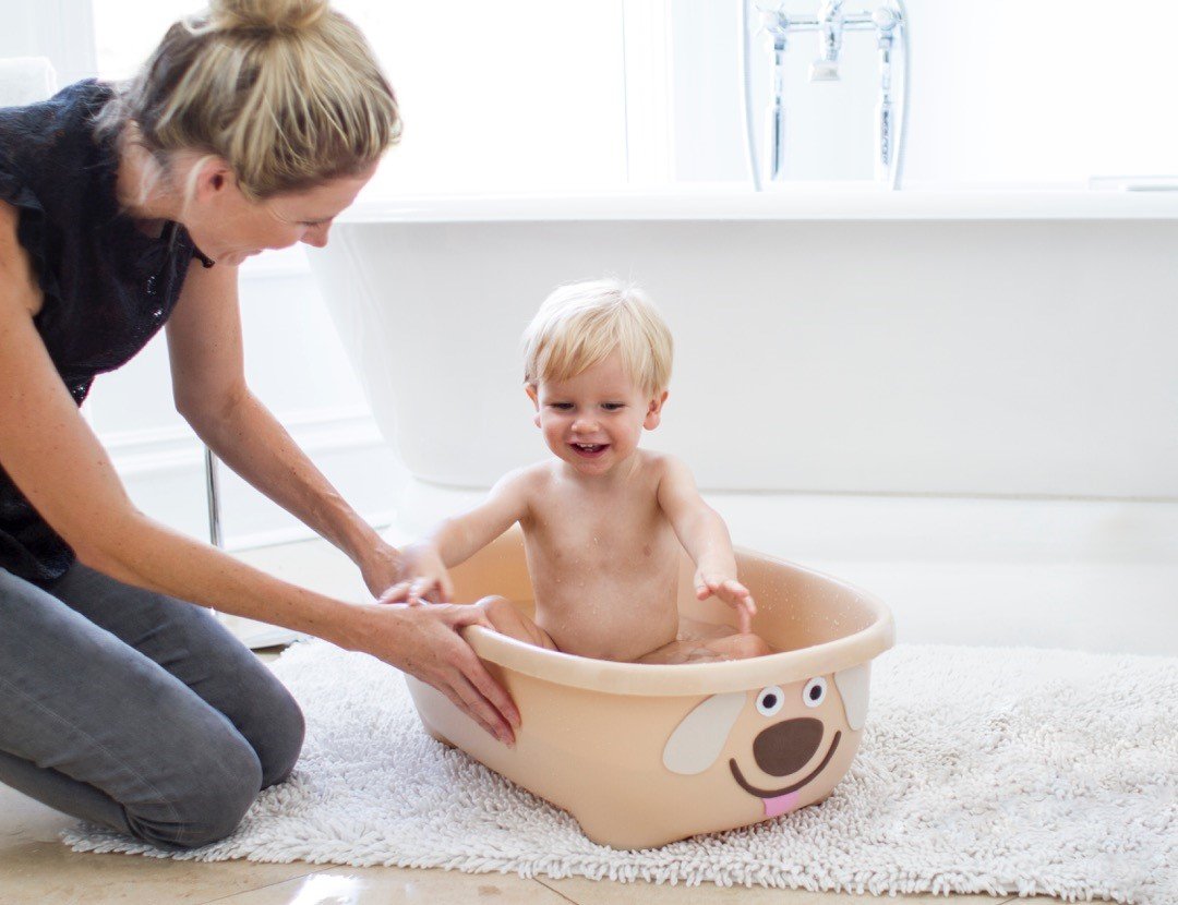 Prince Lionheart Tubimal Infant And Toddler Bath Tub - Dog | Tub Becomes A Storage Bin | Include A Stackable Lid And Infant Mesh