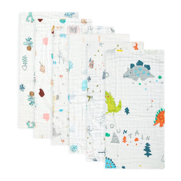 FOOK FISH Muslin Burp Cloths for Babies Ultra Soft Cotton and Absorbent Spit Up Cloths Newborn Essentials for Baby Registry Sear
