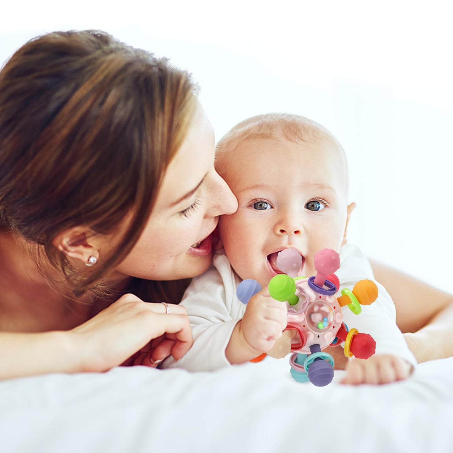 Baby Montessori Sensory Toys for 0-6 6-12 Months, Baby Teether Teething Toys for Babies 0 3 6 9 12 18 Months, Newborn Infant Lea