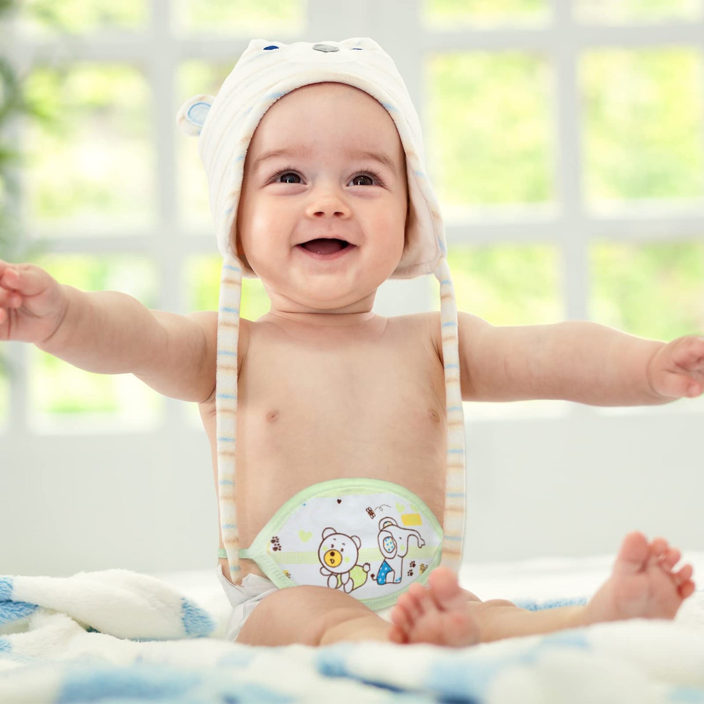 8 Pcs Newborn Infant Belly Wrap Comfort Cotton Umbilical Cord Cover Band Cartoon Soft Baby Belly Band Newborn Navel Belt for Pro