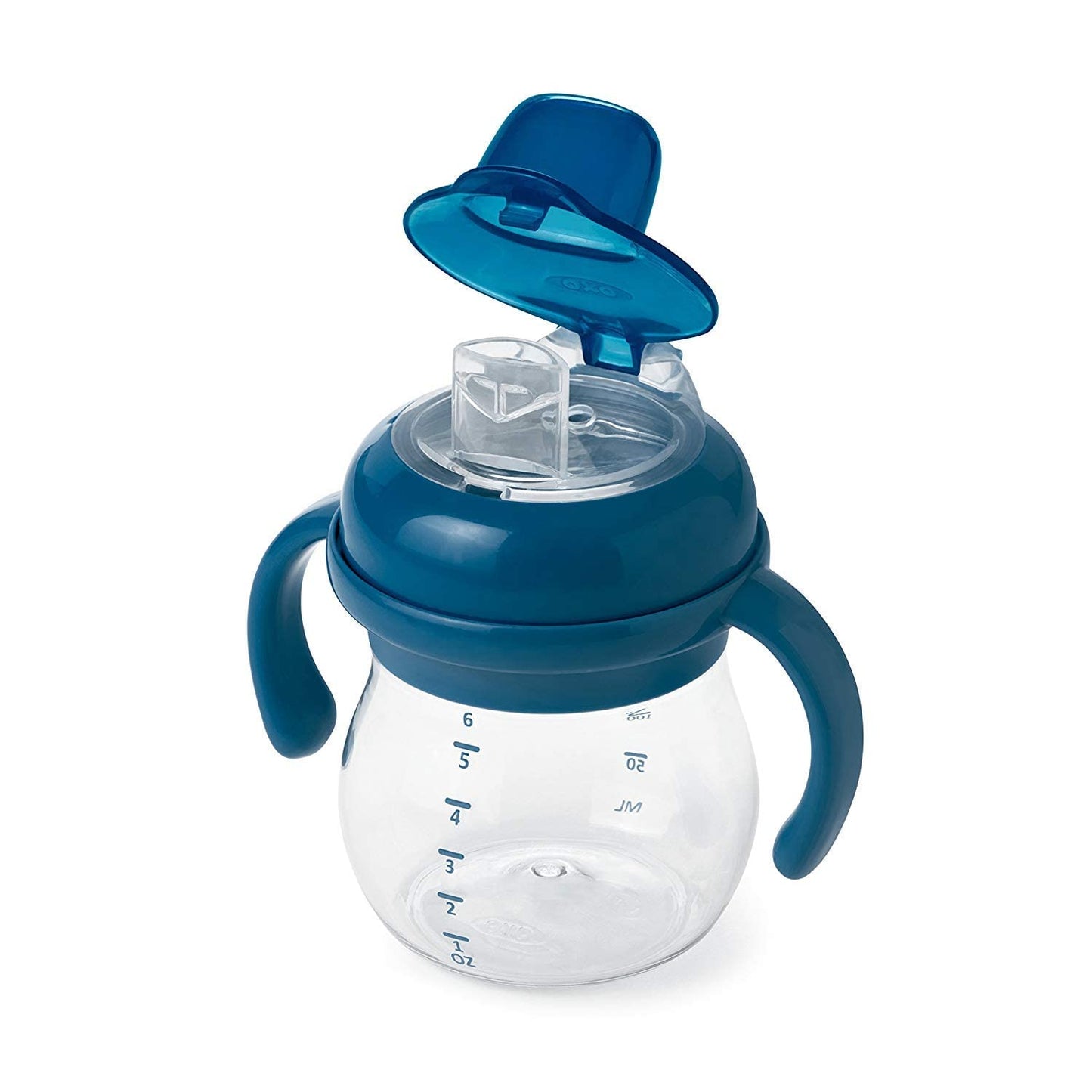 Oxo Tot Transitions Soft Spout Sippy Cup With Removable Handles, Navy, 6 Ounce (2 Pack)