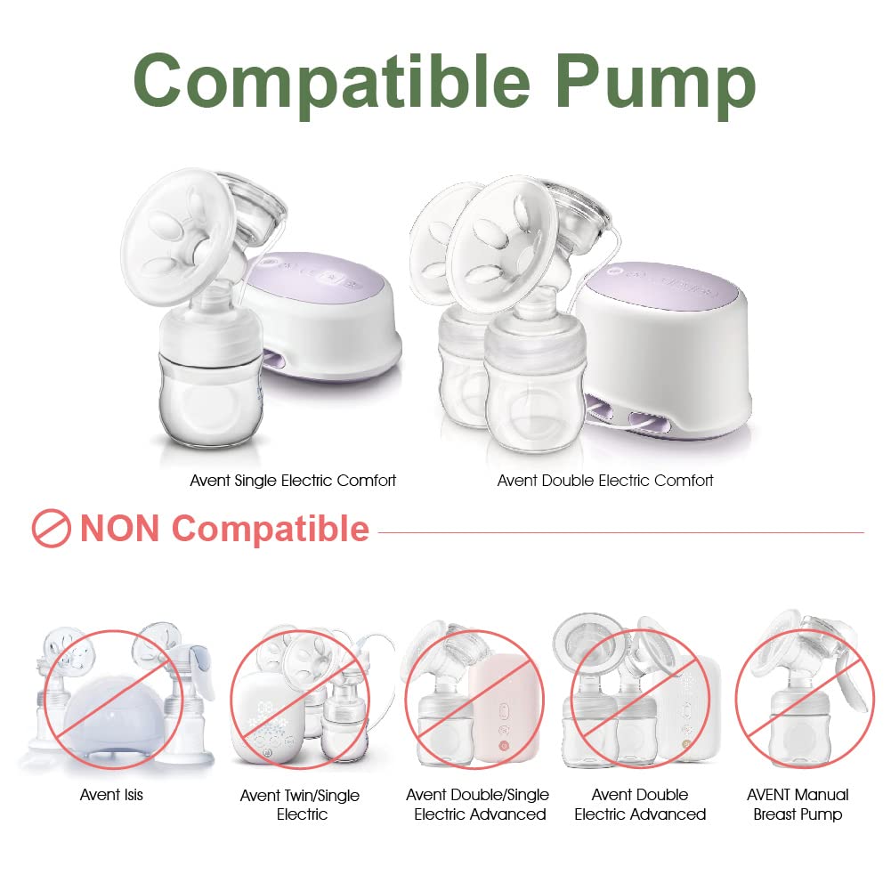 Maymom Breast Pump Parts Compatible With Philips Avent Comfort Breastpump Scf332/334, One-Side; Incl. Flange, Valve, Tube, Massa