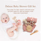 Youuys Baby Gift Set For Newborn - Baby Essential Bath Basket Gift Set With Baby Blanket Baby Rattle Teether Toy & Hair Brush Ne