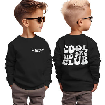 Boutikome Big Brother Sweatshirt Toddler Baby Boy Cool Big Bro Club Shirts Announcement Pullover Long Sleeve Fall Tops(Black,4-5