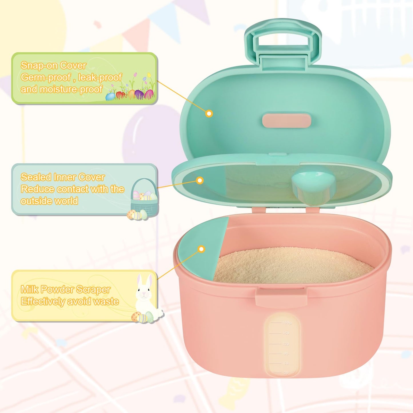 Accmor Baby Formula Dispenser, Formula Dispenser On The Go, Portable Milk Powder Formula Dispenser With Scoop,Formula Containers